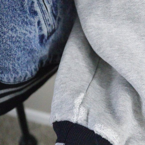 Levis Original Denim Varsity Letterman Bomber Jacket Stranger Thing Style 80's M - Picture 7 of 11